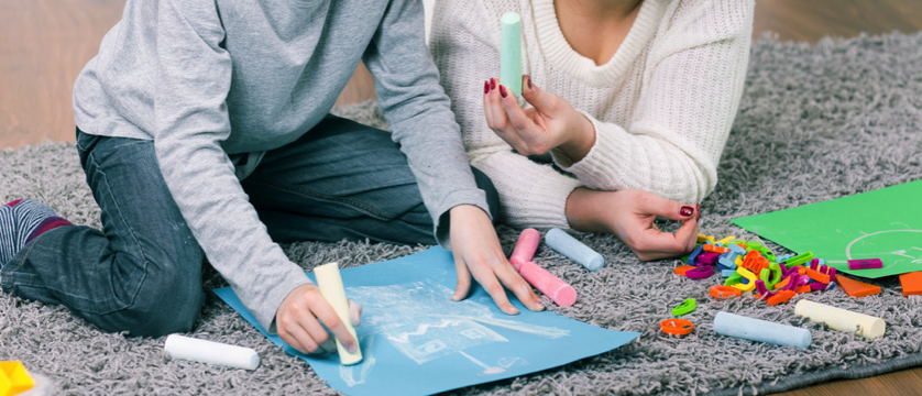 coloring with child