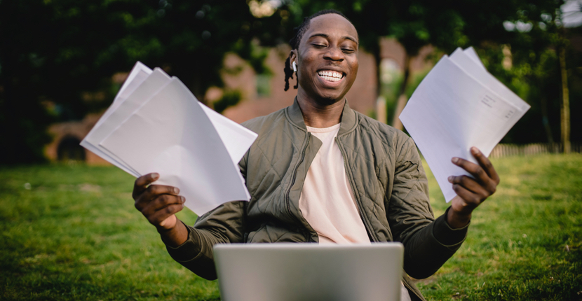 A happy student applying for psychology graduate school