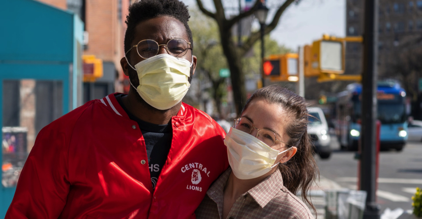 couple wearing masks